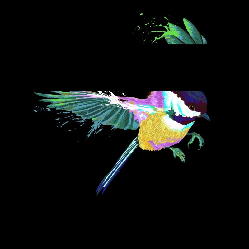 Bunter Splash Vogel Chickadee