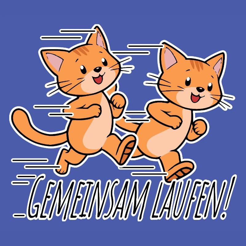 Courez ensemble ! Équipe de course des chats mignons !