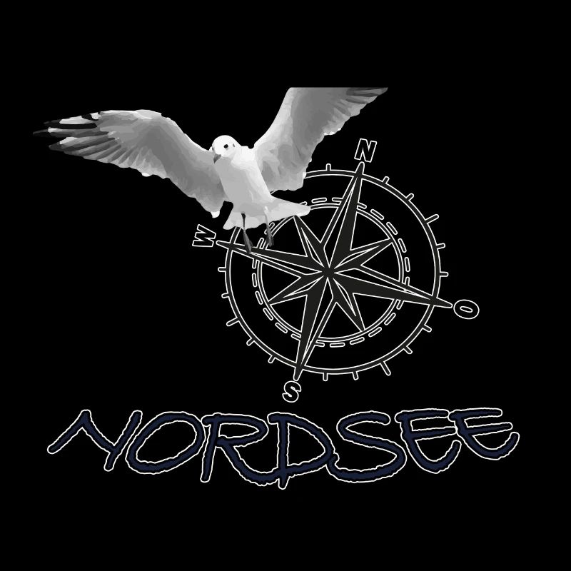 Nordsee - Möwe mit Kompass