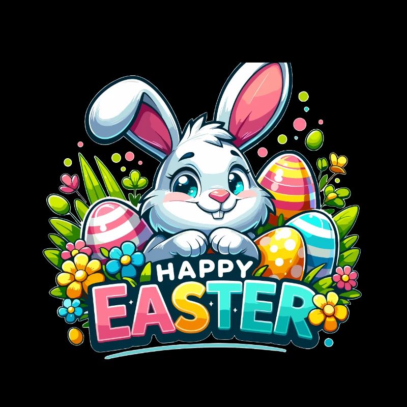 Happy Easter - Easter Bunny Illustration