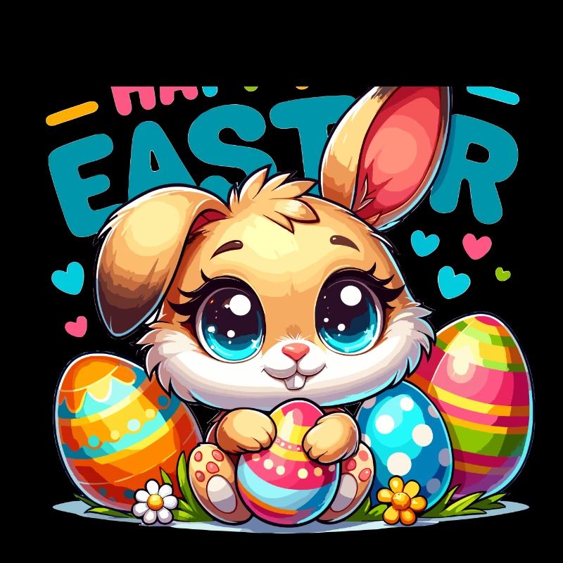 Joyeuses Pâques - Illustration de lapin de Pâques