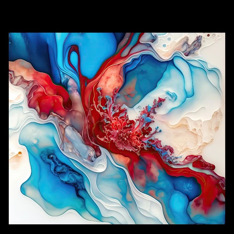 Red White And Blue Paint Swirl Pattern