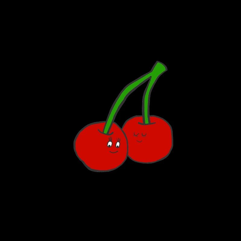 Cherries drawing for kids - gift idea