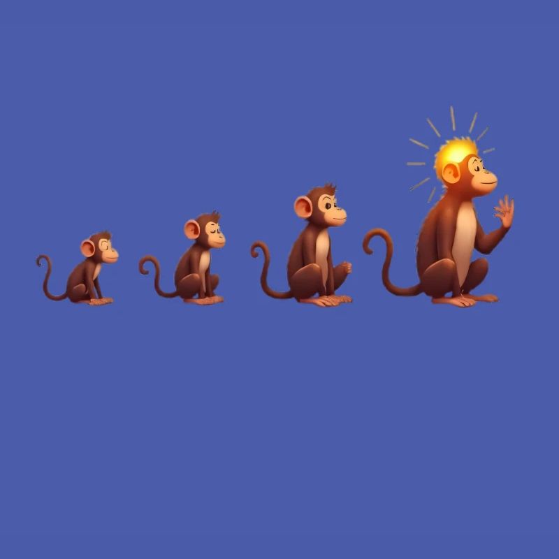 Evolution der Affen mit Sonnenkopf