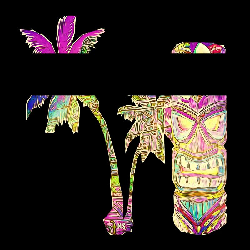 Lustige Tiki Statue am Strand