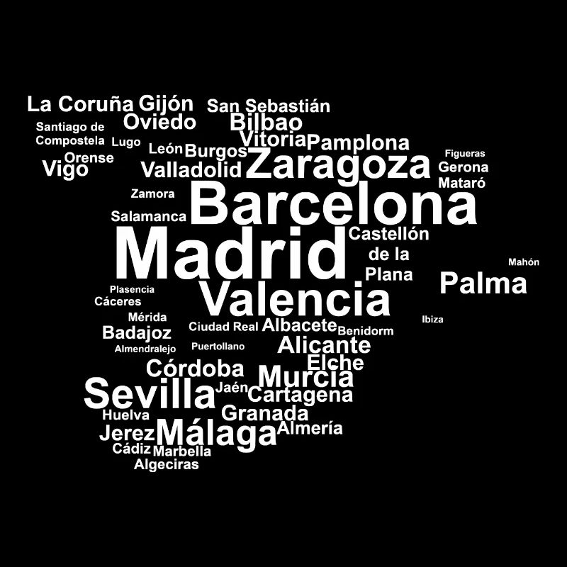 Spanien Umriss Silhouette Städte Urlaub Madrid