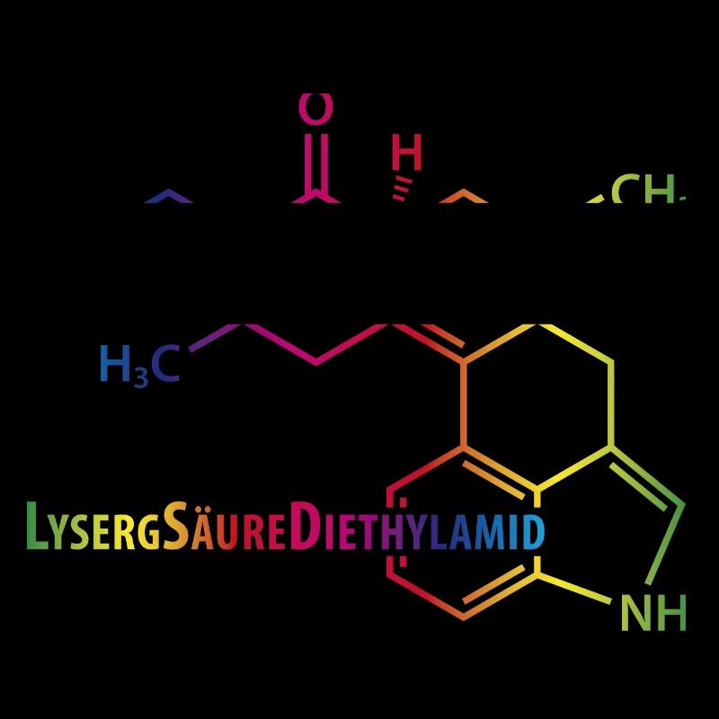 LSD Strukturformel bunter Regenbogen Drogen Rausch