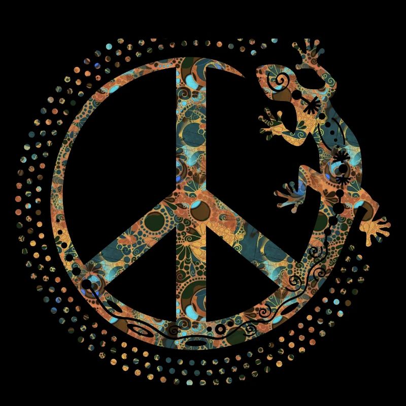 Symbol LOVING PEACE GECKO dots circle 2