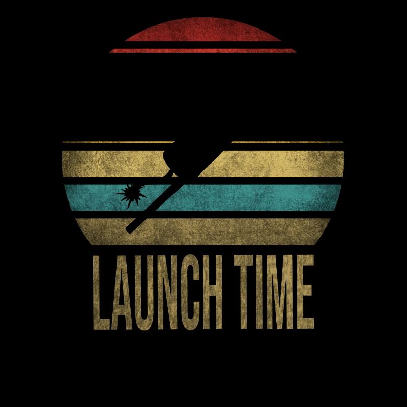 Feux d’artifice Boom Rocket Going Up Launch Retro