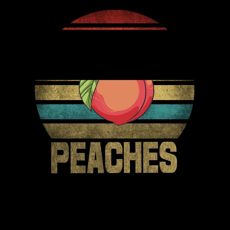 Peach Peaches Fruit Retro Sunset