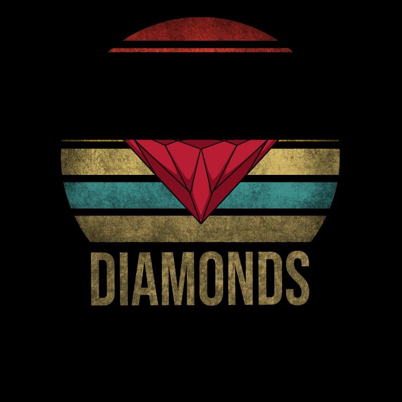 Ruby Gemstone Retro Sunset