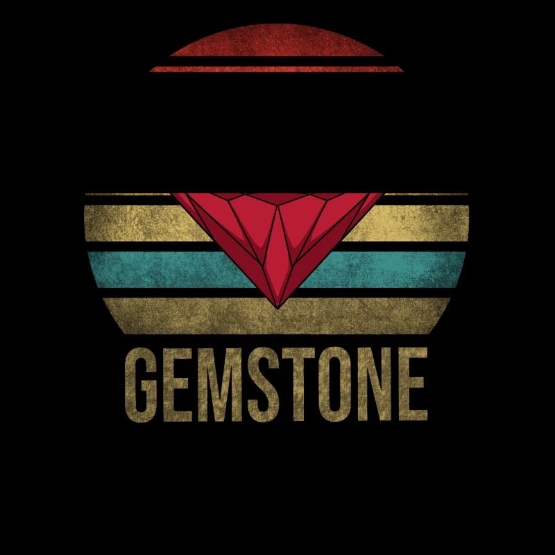 Ruby Gemstone Retro Sunset