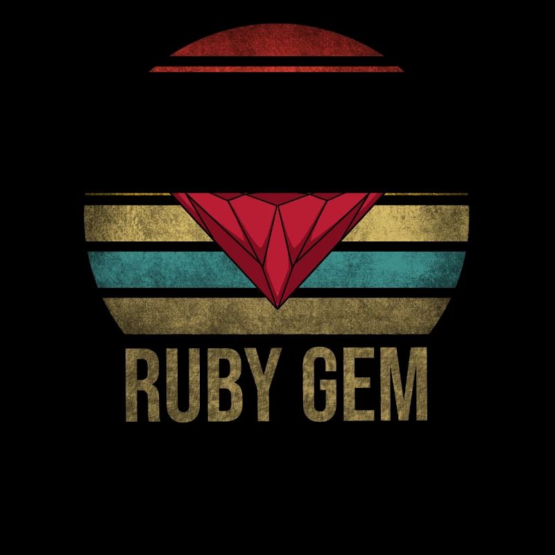 Ruby Gemstone Retro Sunset