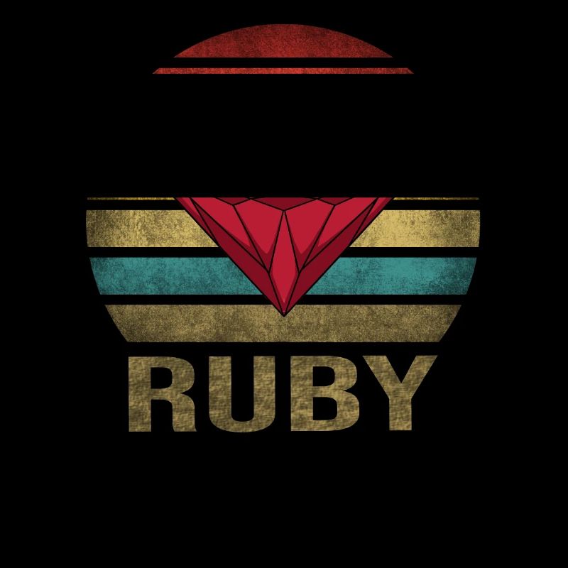 Ruby Gemstone Retro Coucher de soleil