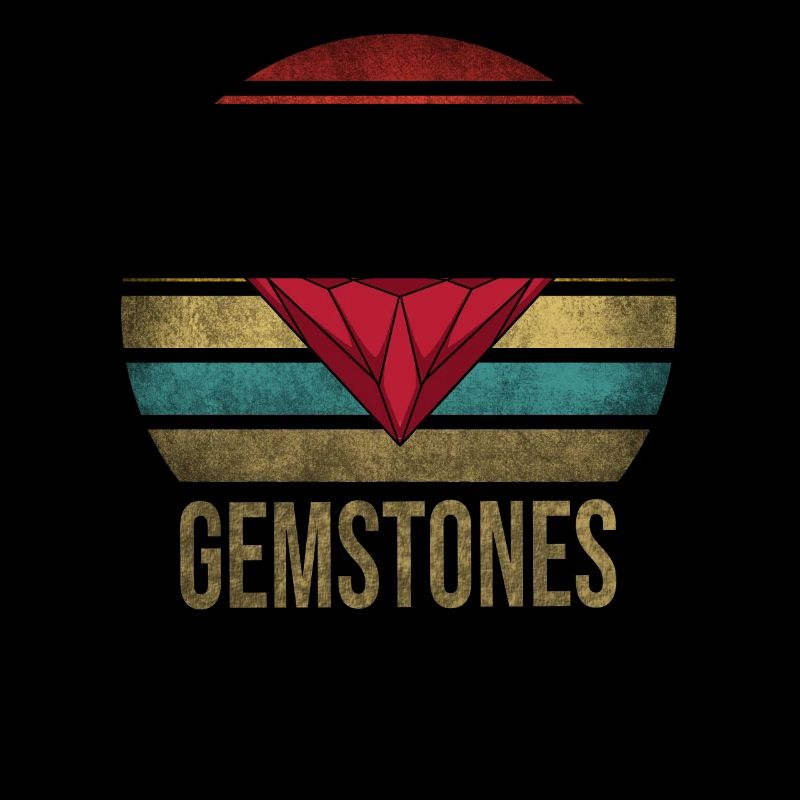 Ruby Gemstone Retro Sunset