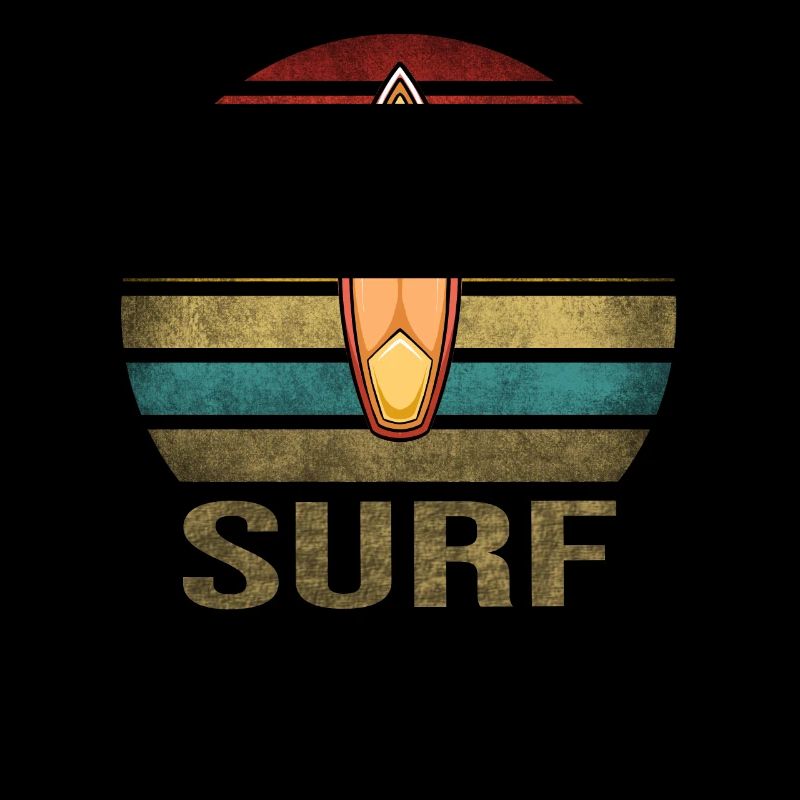 Surf or Die Surfboard Summer Retro Coucher de soleil