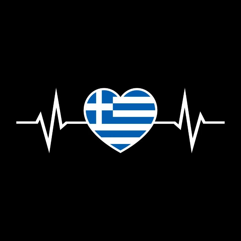 Grèce Heartbeat ECG Drapeau grec