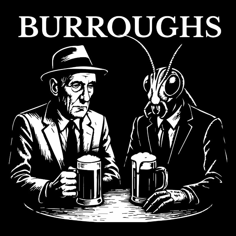 William S Burroughs drinking beer with cockroach