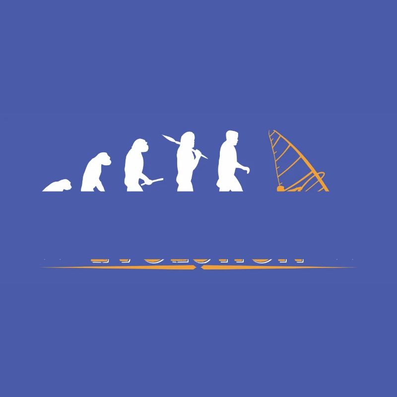 Evolution de la planche à voile - orange/blanc