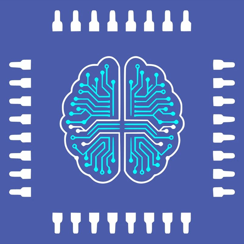 AI Brain Chip Processor Tech Vector