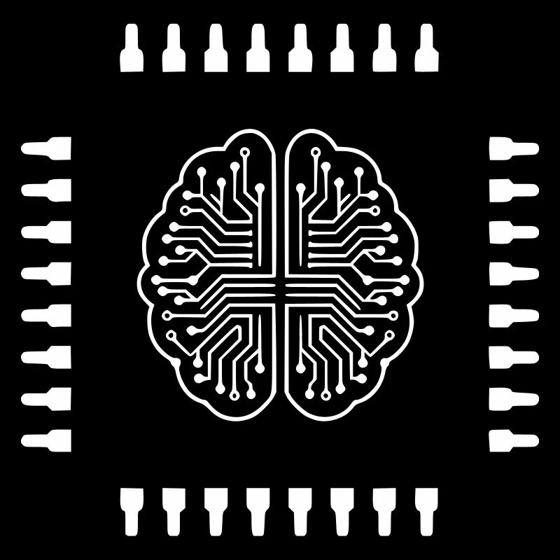 AI Brain Chip Processor Tech Vector