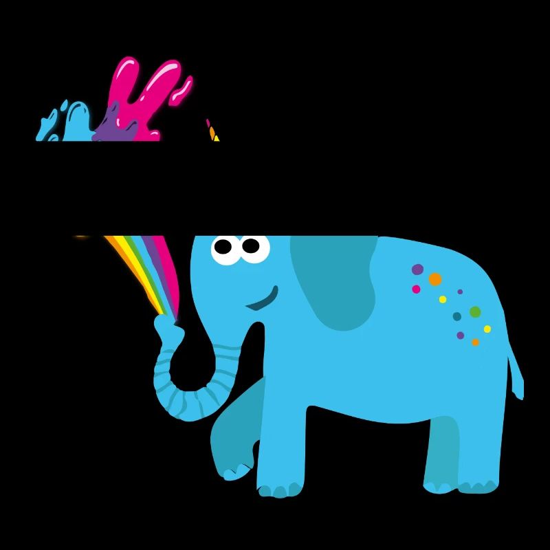 elefant mit einhorn,bunt,elefant,regenbogen,comic