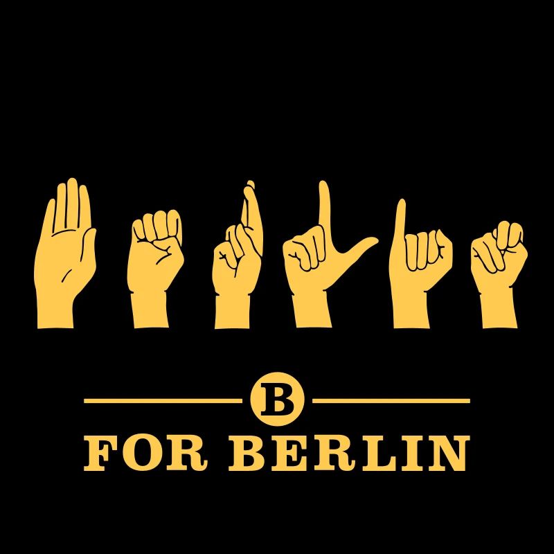 B for Berlin - Gebärde - Farbkombi frei wählbar!