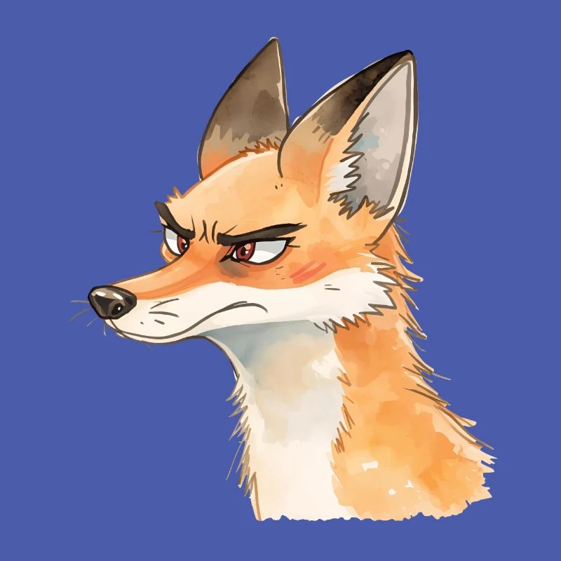 Grim Fox Aquarelle - Conception d’animaux mignons