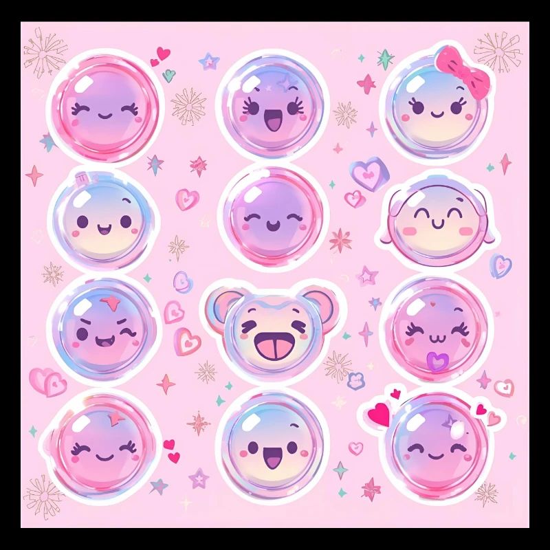 Pink Glow Pastel Kawaii Pattern