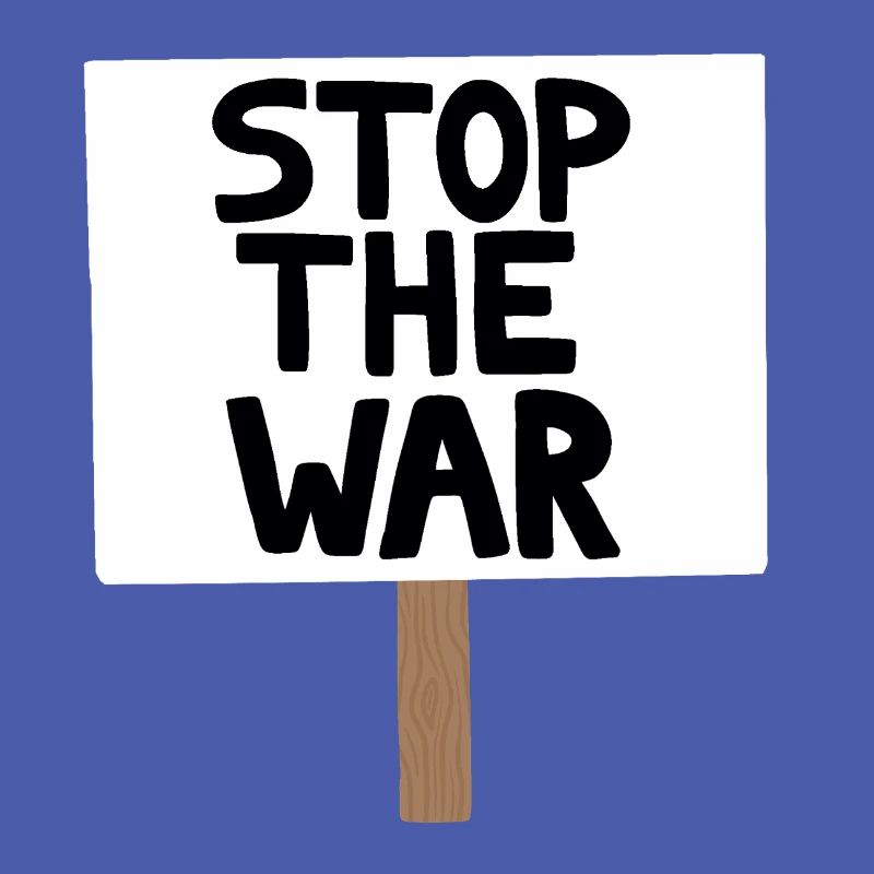 Stopp das Kriegsprotest-Schild