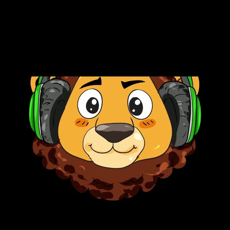 Lion avec écouteurs