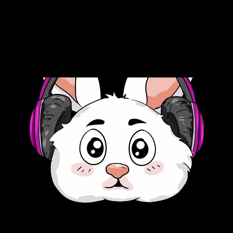 Lapin avec écouteurs