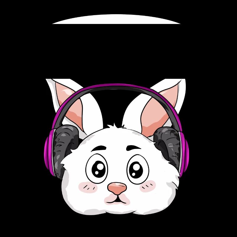 Hase mit Kopfhörer