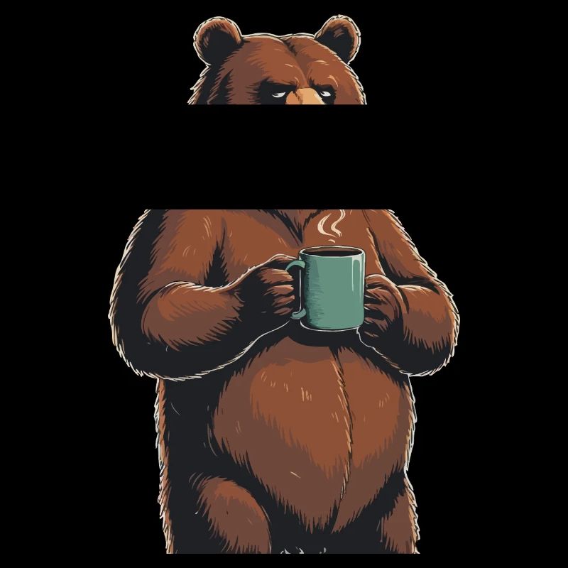 Grim Bear Coffee Mug Bears Coffee Tired