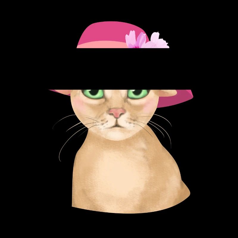 Chat avec chapeau et fleur