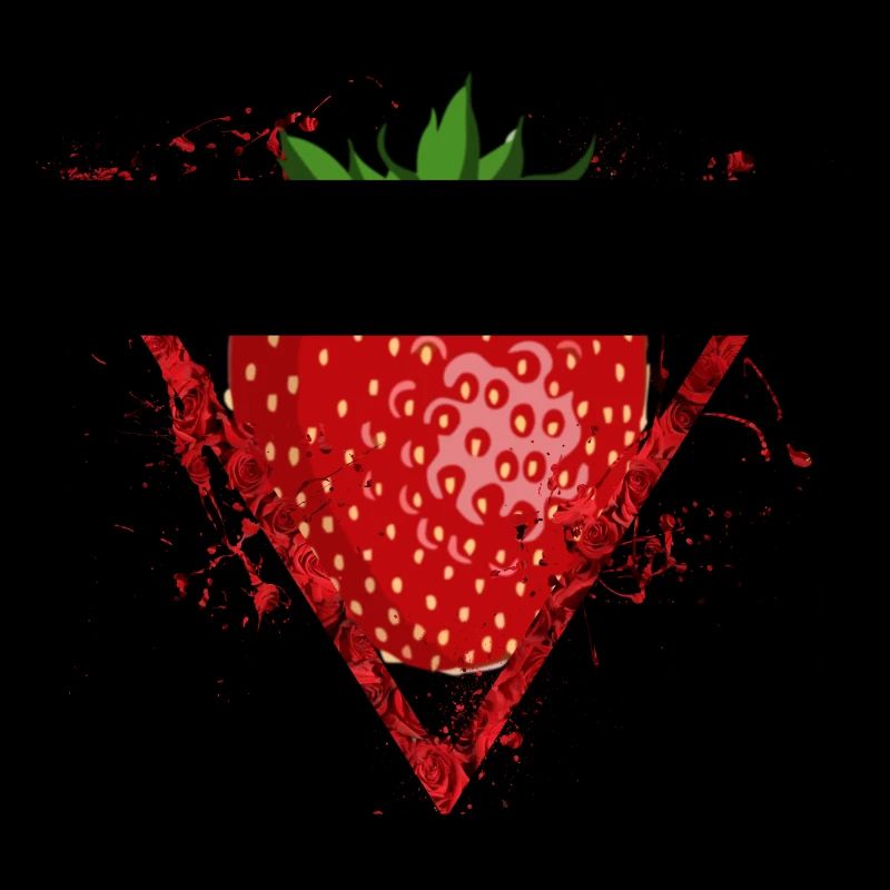 Fraise abstraite dans le triangle de rose