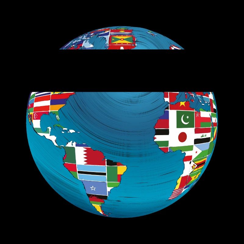 Carte du monde globe terrestre globe pays drapeaux continents