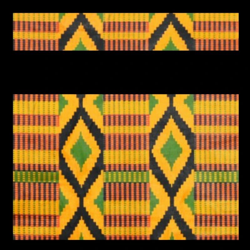 Green, yellow and black colored diamond patterns
