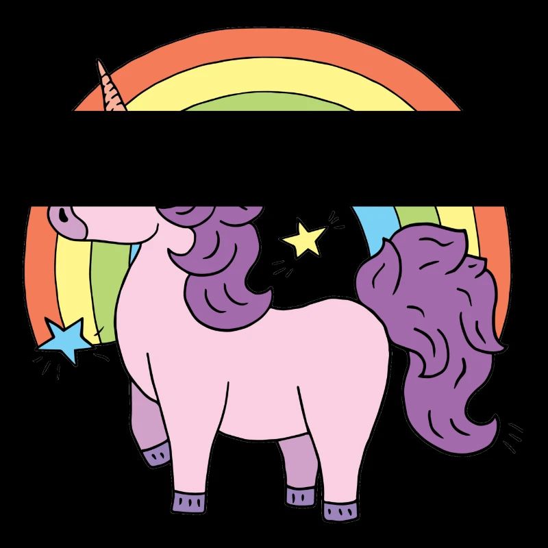 Einhorn Elsbeth vor einem Regenbogen