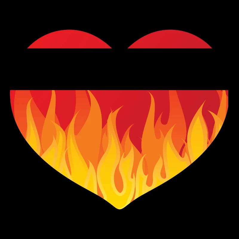 Coeur avec le feu de