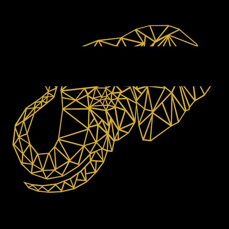 Low Poly Art Elephant Gold - Gift Idea