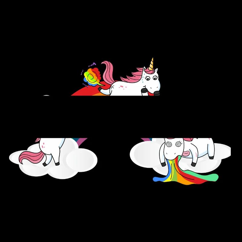 Unicorn while drinking puke farts