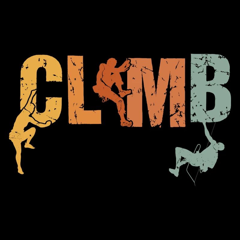 Retro Graphic Climbing Bouldering Rock Climber Mou