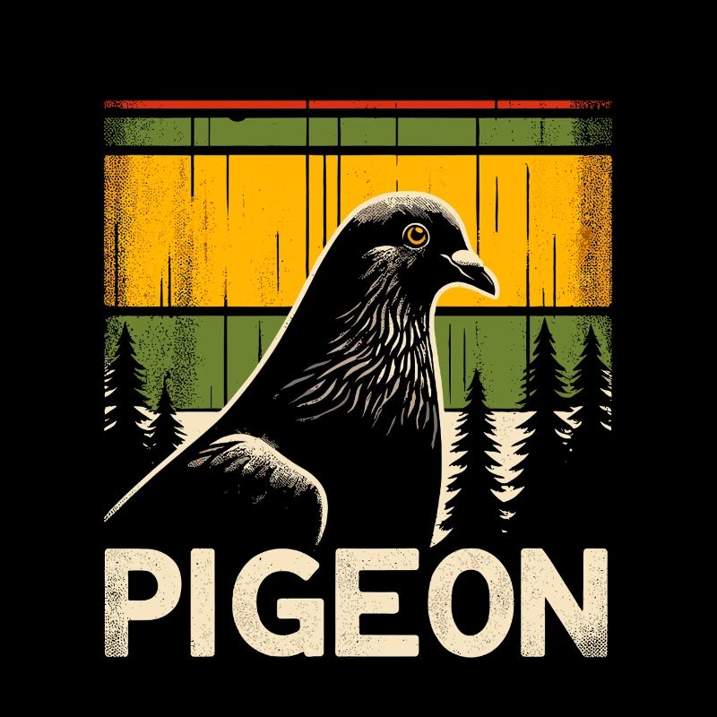 Pigeon Retro Forest Birdwatching Bird Birder