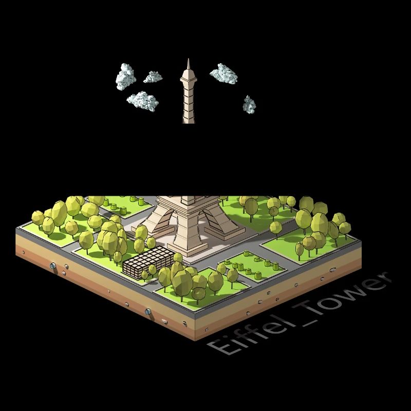 Geometrischer Low-Poly-Eiffelturm