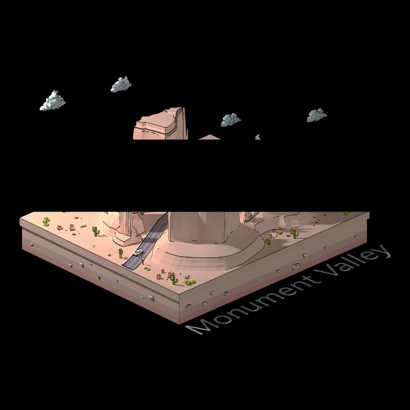 Geometric low poly Monument Valley