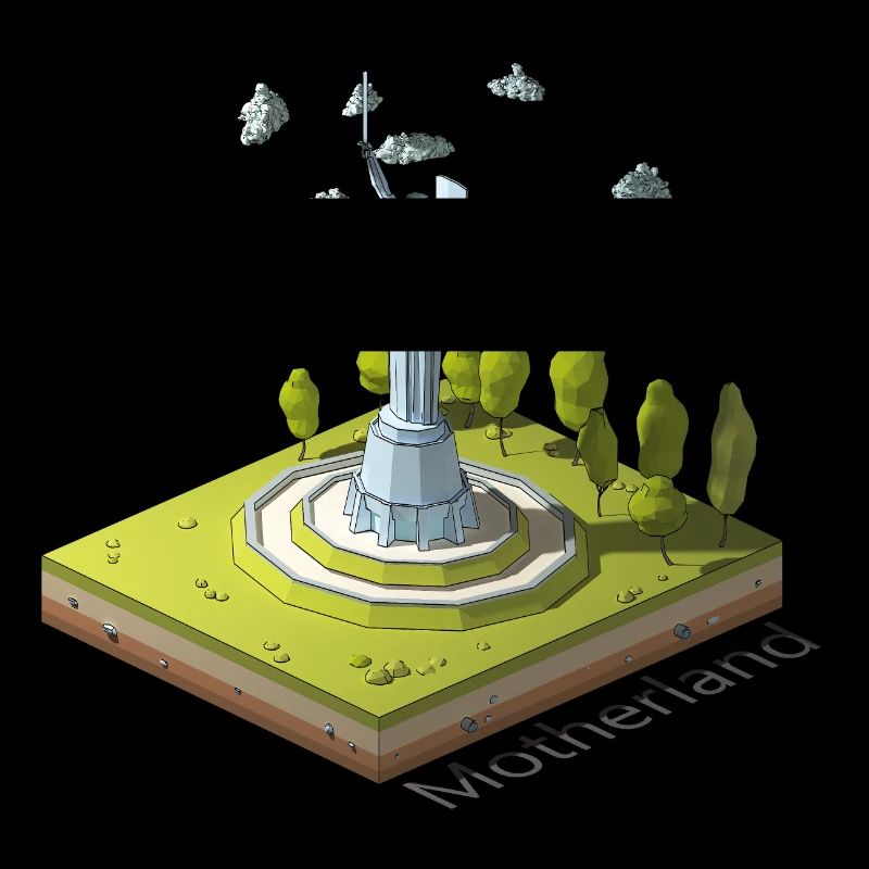 Geometrisches Low-Poly Das Mutterland ruft