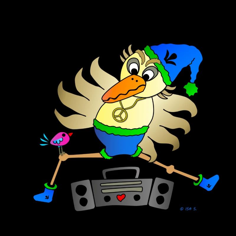 Weird Bird Dancer with Ghetto Blaster Fun Comic