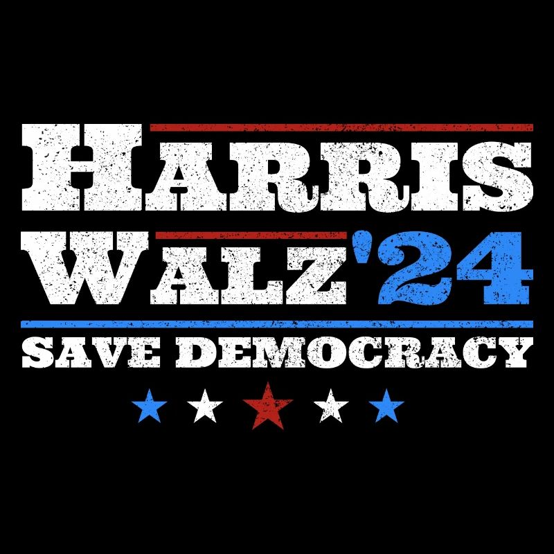 Kamala Harris & Tim Walz 2024 Support Vintage
