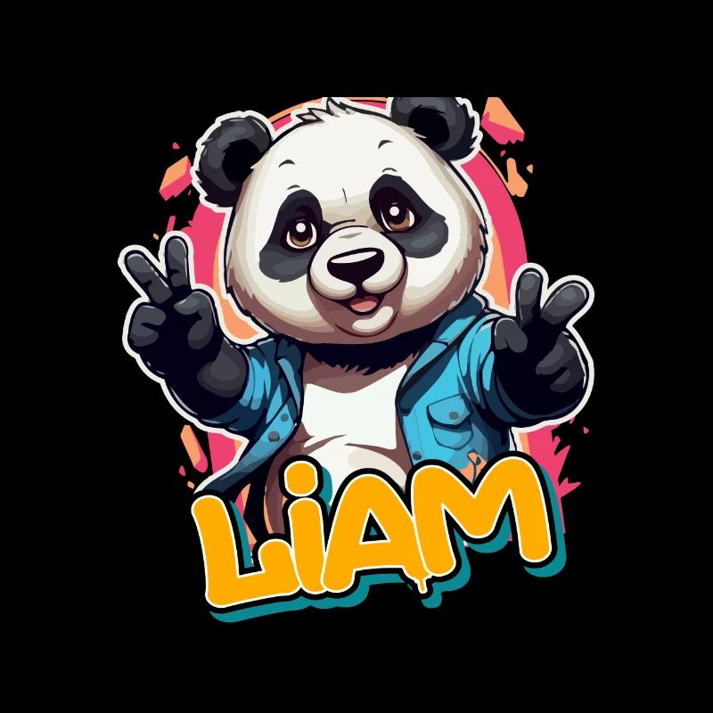 LIAM - Handsome Boy Name with Cool Panda